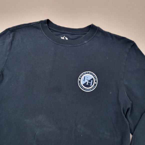 Fish hippie long sleeve t shirt sz small casual green seersucker saltwater - Picture 6 of 7